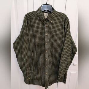 L.L. Bean Olive Check Shirt – L Tall